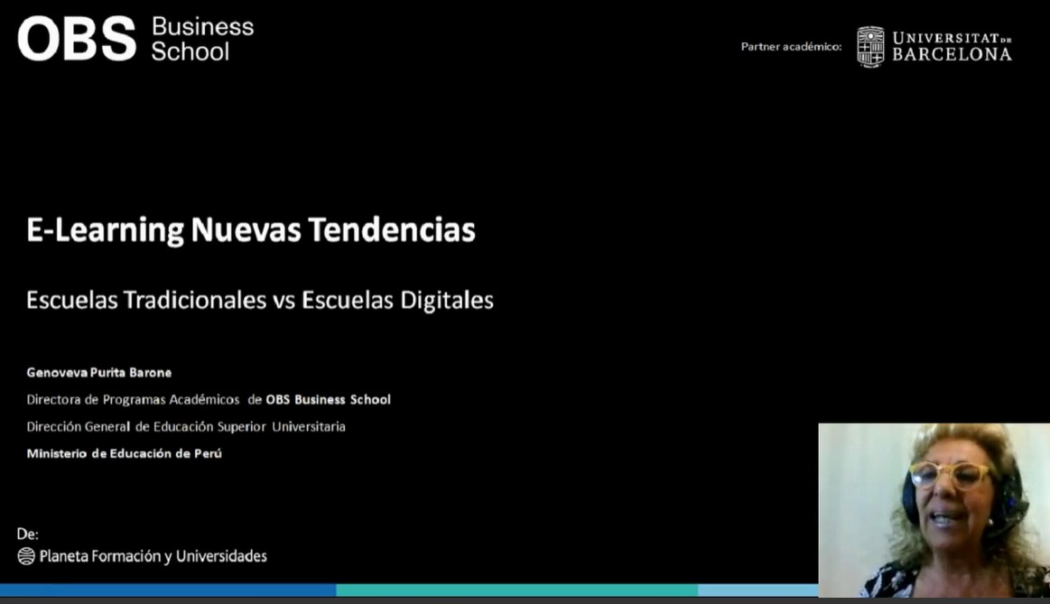 webinar sobre e-learning a cargo de Genoveva Purita de OBS