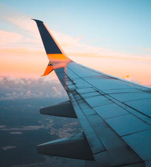 Llegada en avión